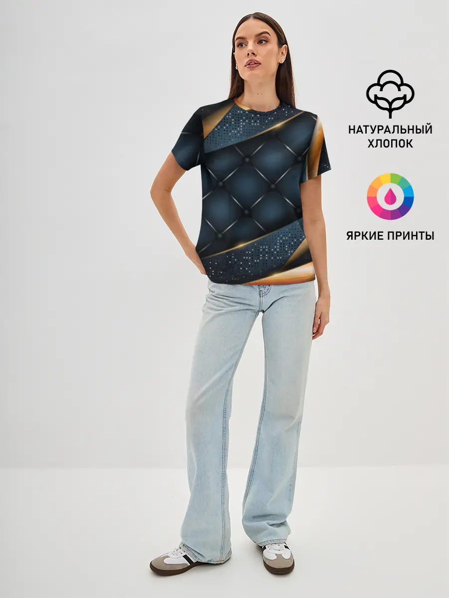 Женская базовая футболка / 3D VIP GOLD CORNERS