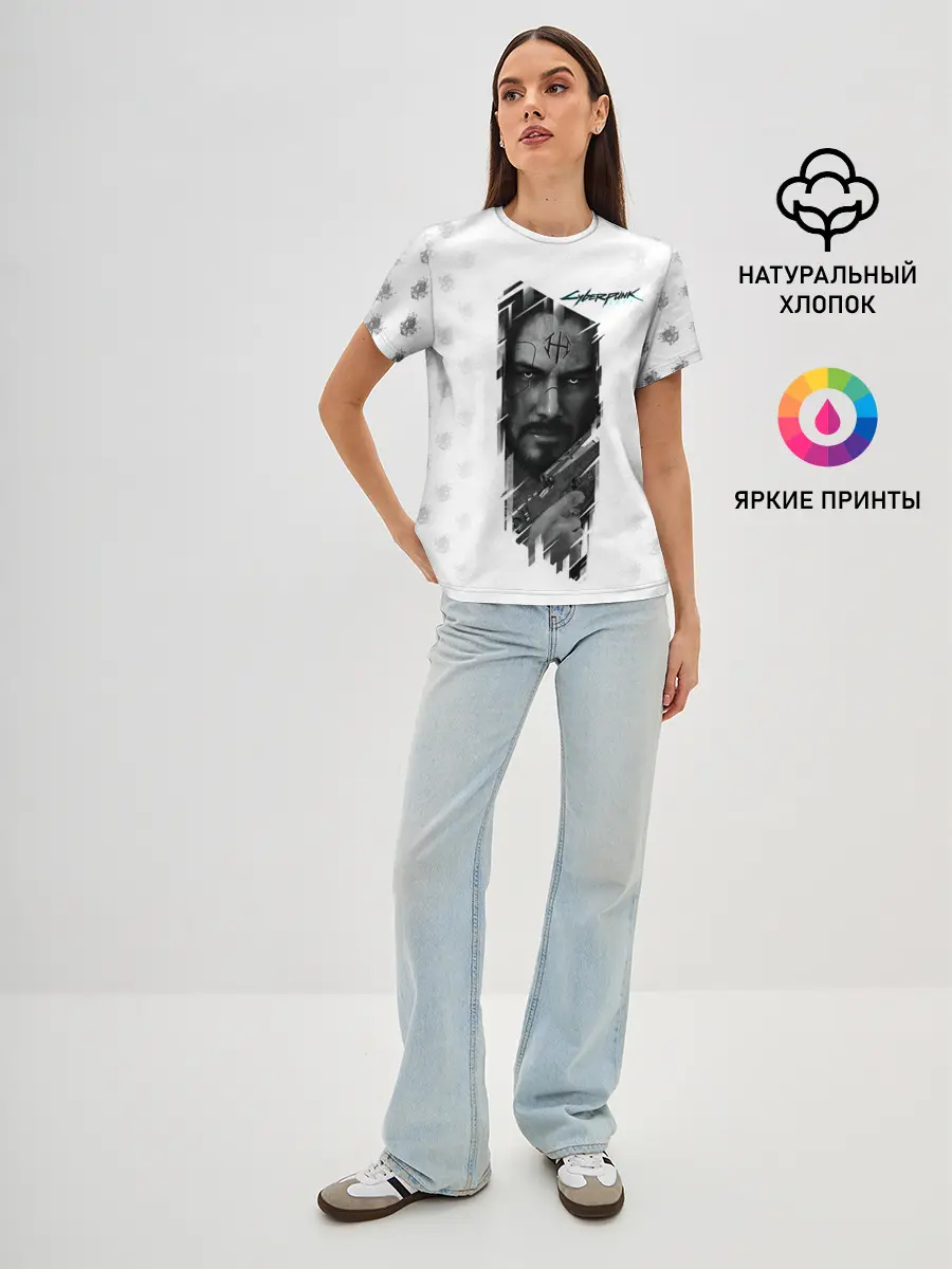 Женская базовая футболка / Cyberpunk 2077
