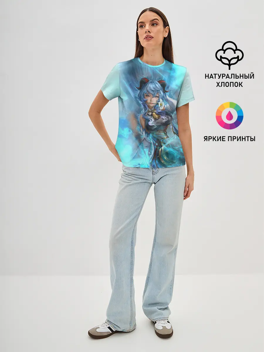 Женская базовая футболка / Гань Юй | Ganyu | Геншин Импакт