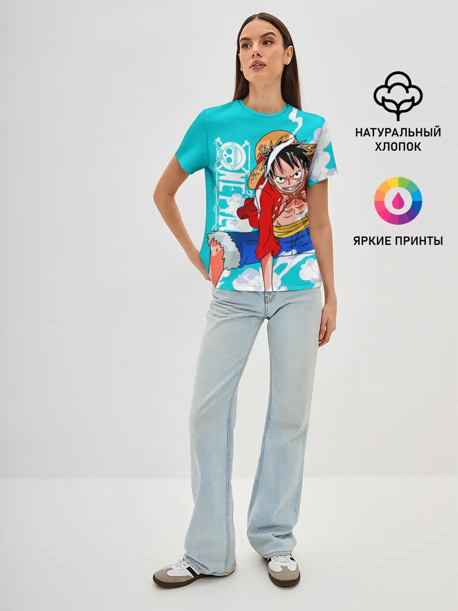 Женская базовая футболка / Ван-Пис, Гому Гому но Ми