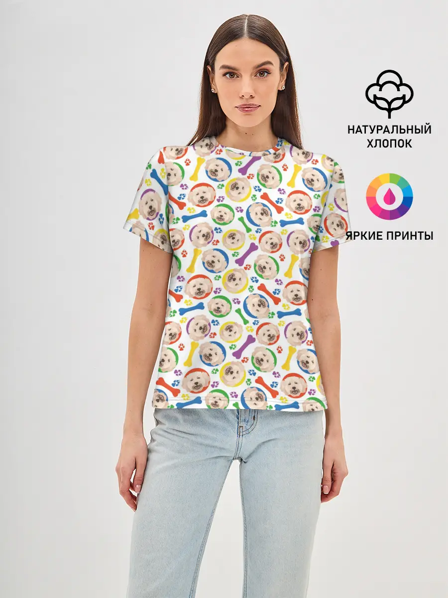Женская базовая футболка / Пудель
