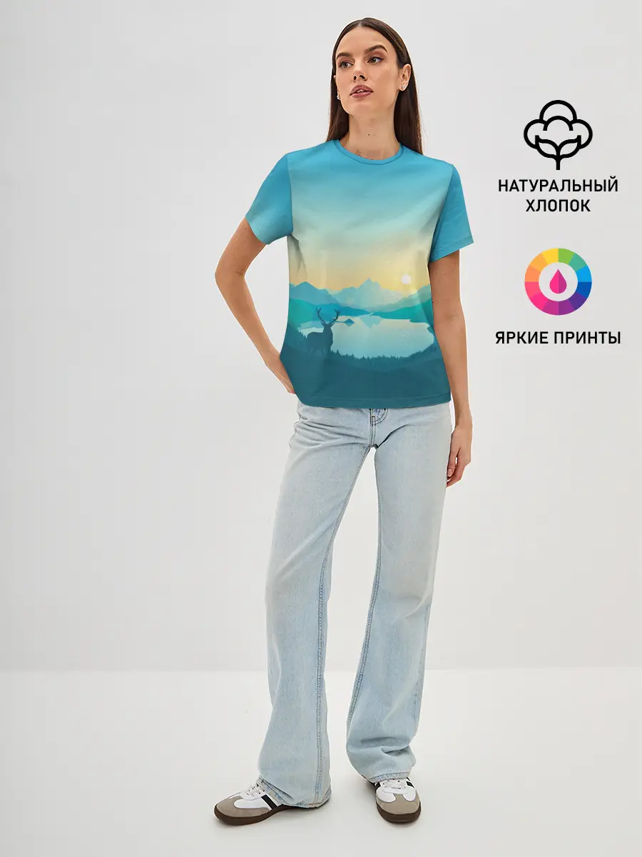 Женская базовая футболка / Векторная природа