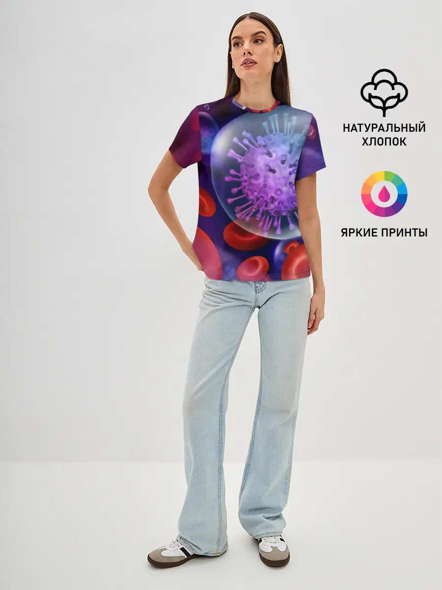 Женская базовая футболка / Лейкоциты и клетка