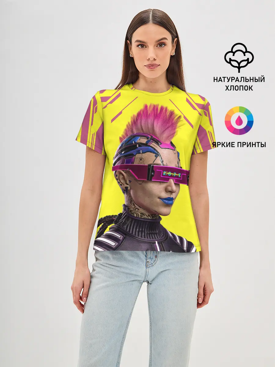 Женская базовая футболка / CYBERPUNK 2077 | КИБЕРПАНК