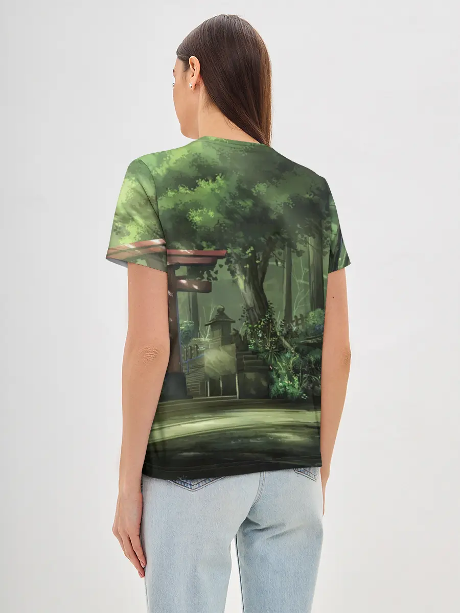 Женская базовая футболка / Фейри Тейл лес