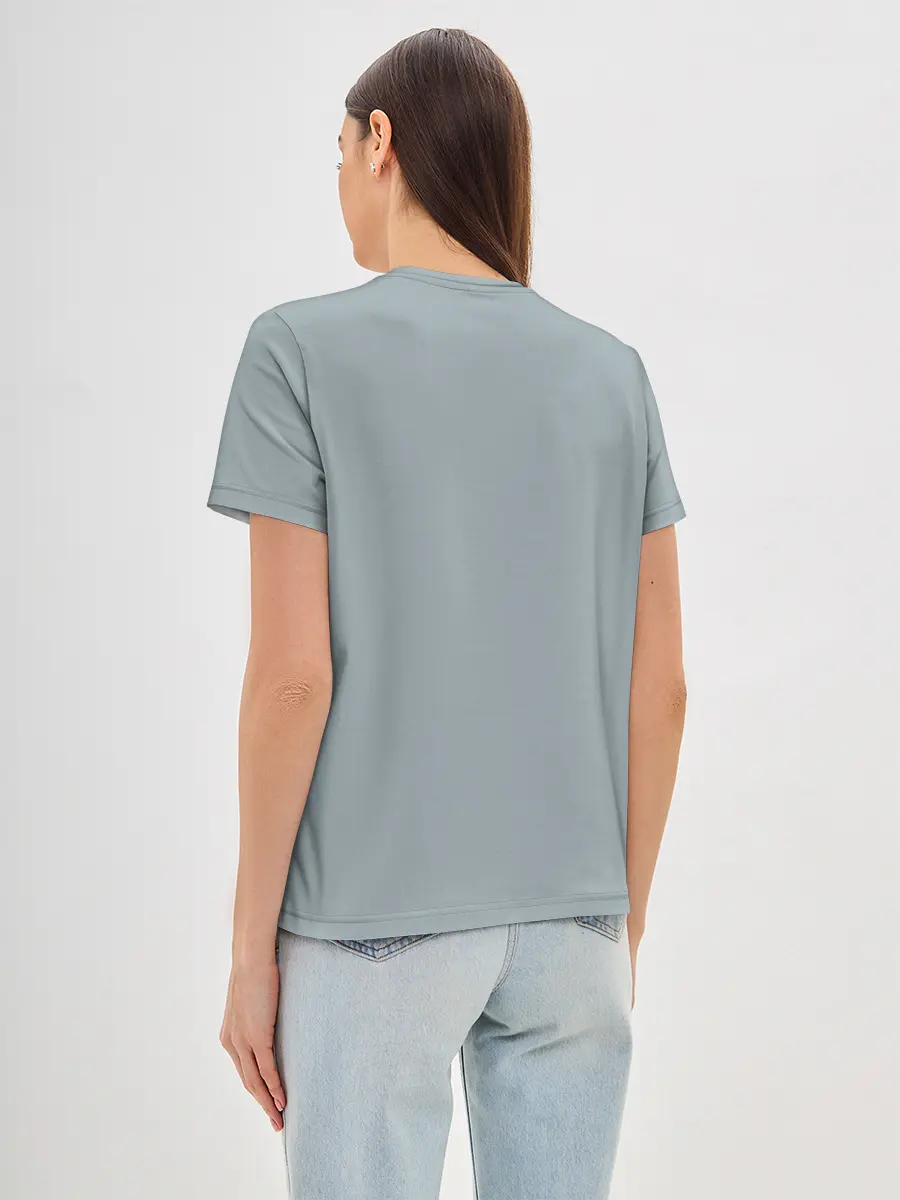 Женская базовая футболка / Космический велосипедист