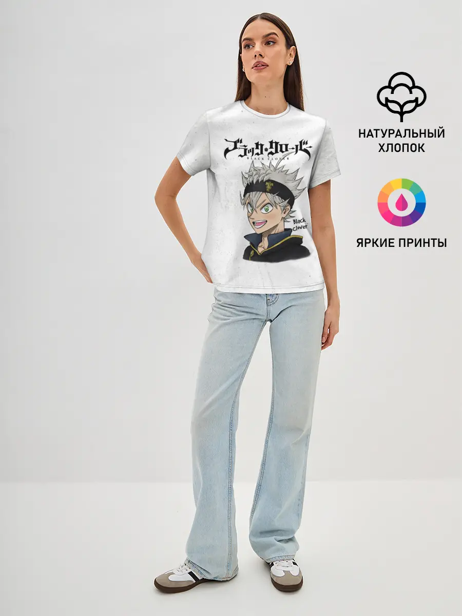 Женская базовая футболка / Чёрный клевер Аста