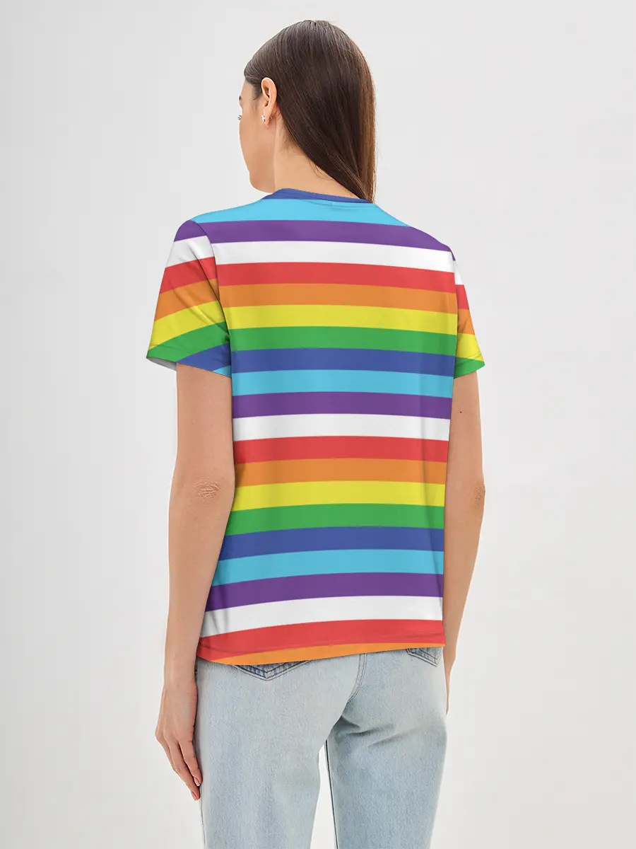 Женская базовая футболка / Радужные полосы