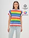 Женская базовая футболка / Радужные полосы