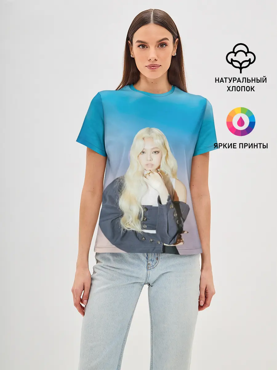 Женская базовая футболка / JENNIE BLACKPINK