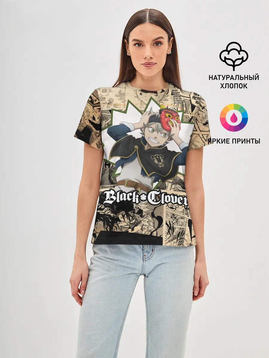 Женская базовая футболка / Черный Клевер