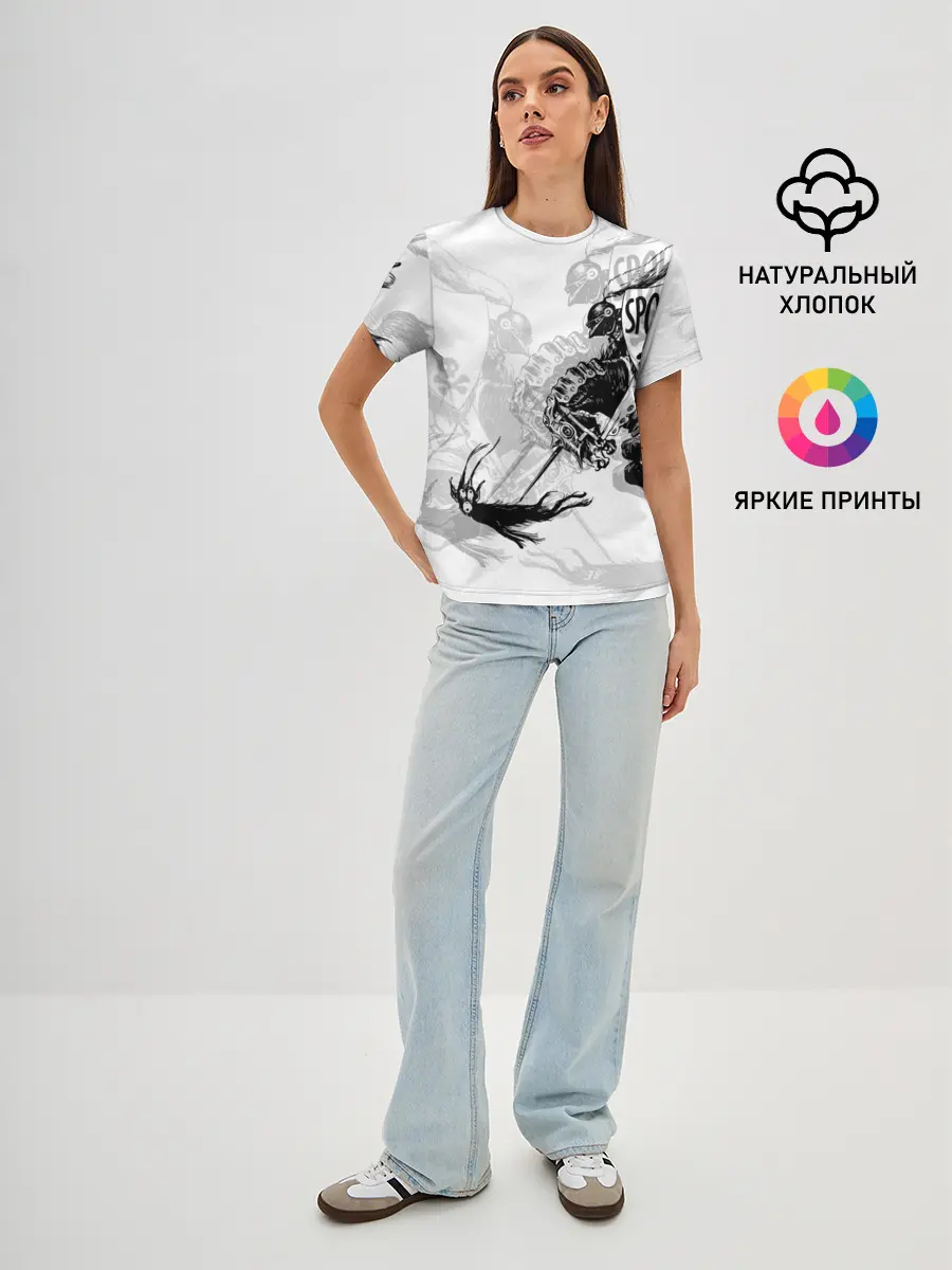 Женская базовая футболка / Всадник и чёрт