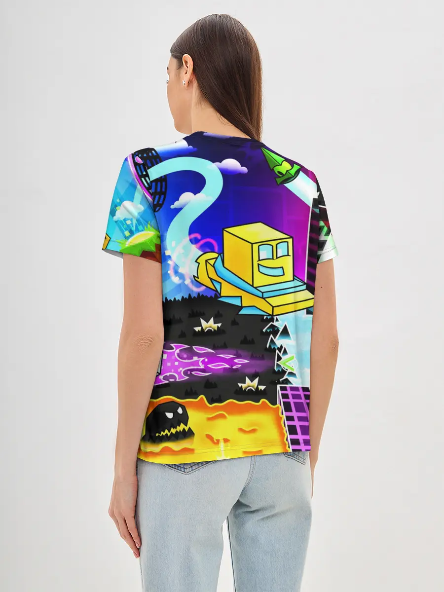 Женская базовая футболка / GEOMETRY DASH / ГЕОМЕТРИ ДАШ