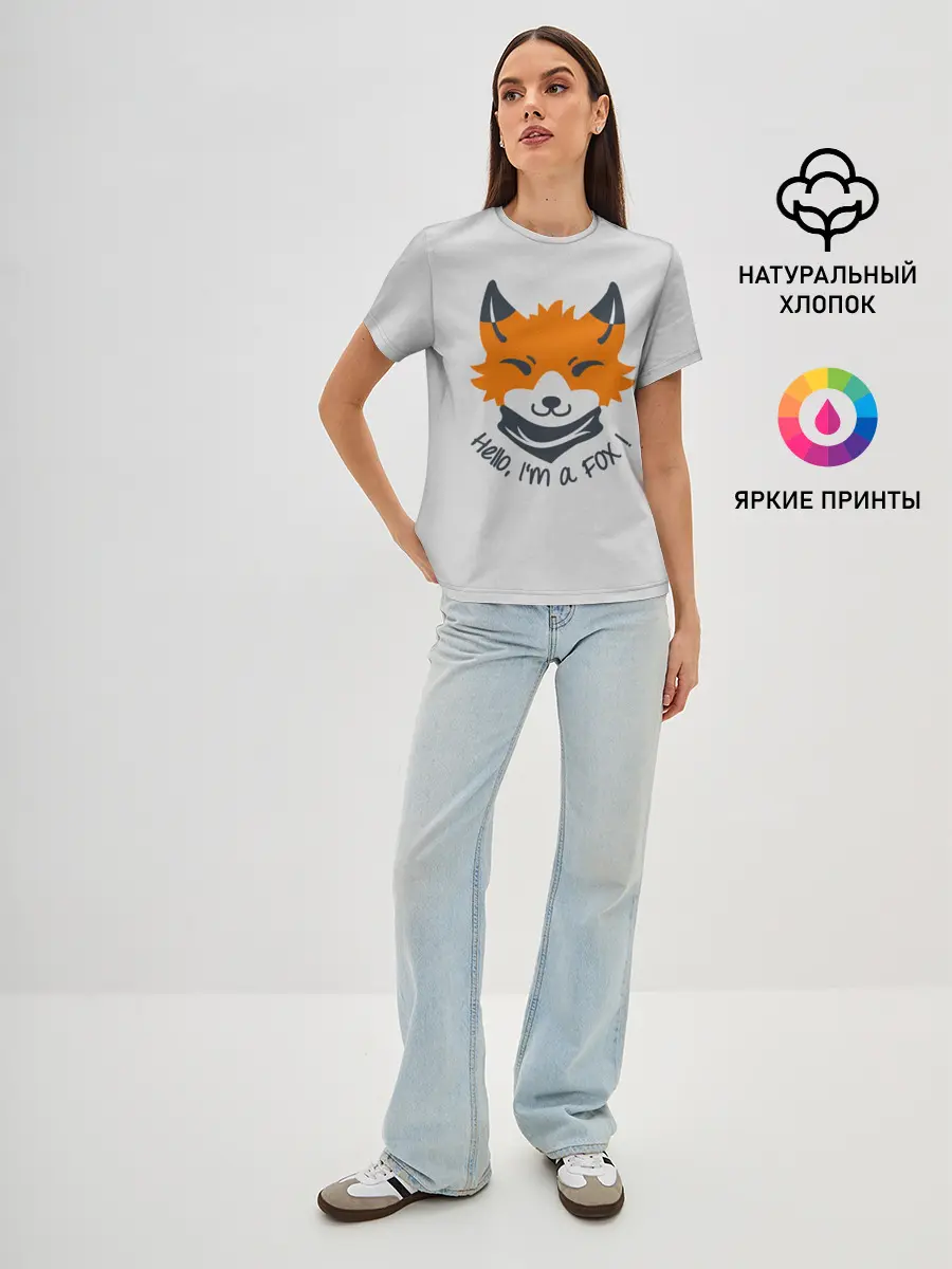 Женская базовая футболка / Hello Fox