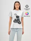 Женская базовая футболка / Pug Rider | Байкер Мопс
