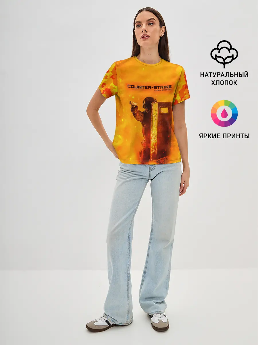 Женская базовая футболка / CS GO FIRE | КС ГО