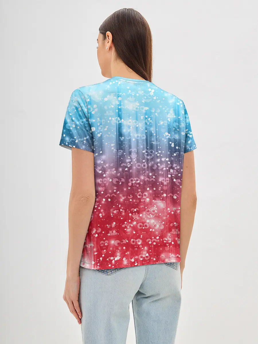 Женская базовая футболка / Новогодний Спанч Боб