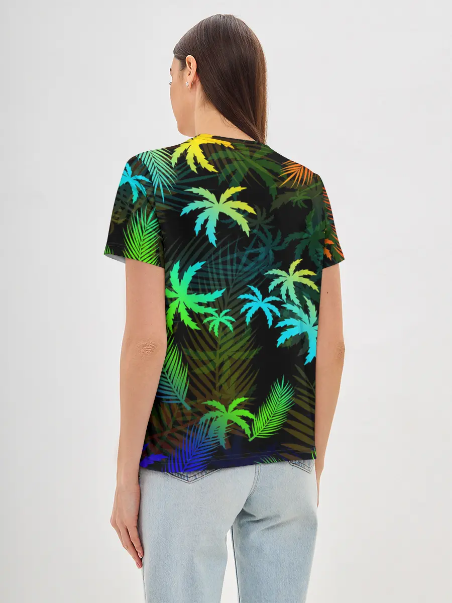 Женская базовая футболка / ПАЛЬМЫ / ТРОПИКИ