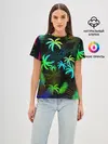 Женская базовая футболка / ПАЛЬМЫ / ТРОПИКИ