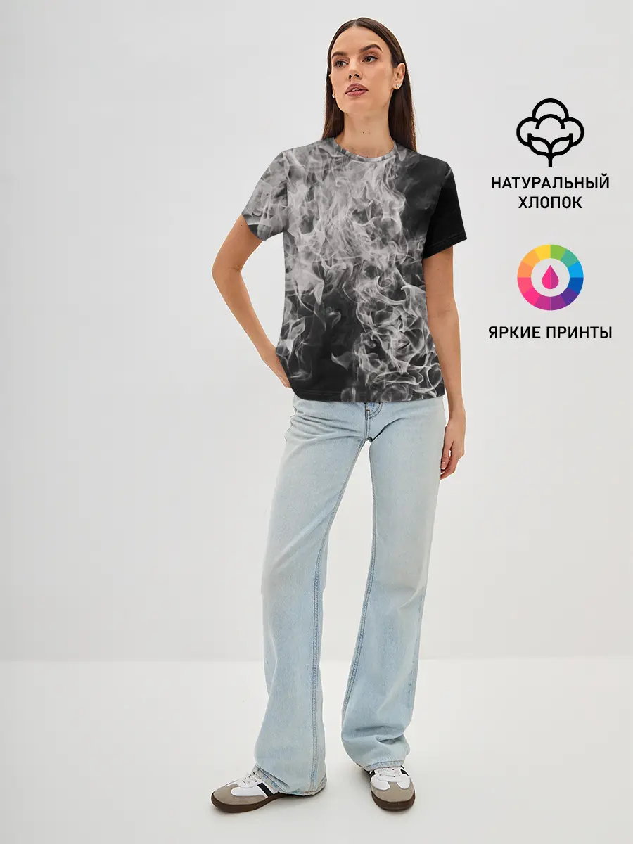 Женская базовая футболка / Fire and Smoke