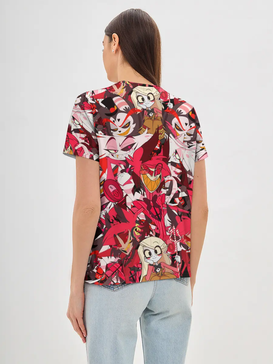 Женская базовая футболка / ОТЕЛЬ ХАЗБИН ПЕРСОНАЖИ МУЛЬТФИЛЬМА