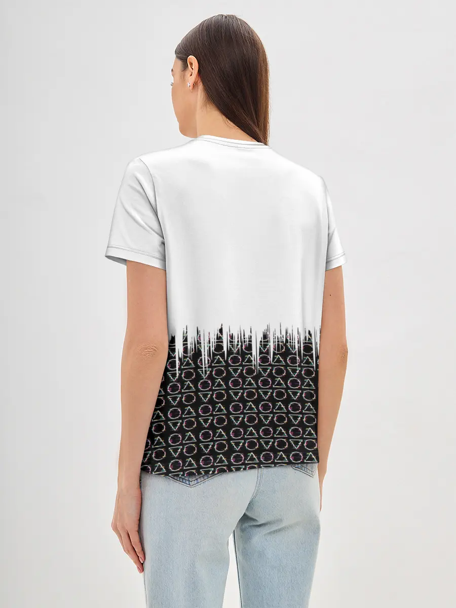 Женская базовая футболка / Игра в кальмара фигуры,