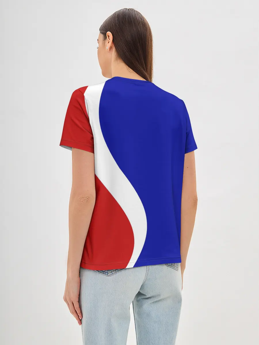 Женская базовая футболка / Герб РФ Триколор