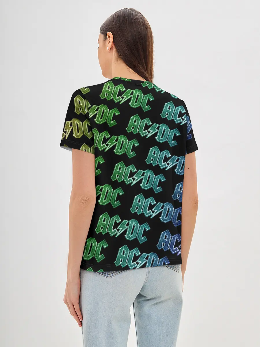 Женская базовая футболка / AC DC. Паттерн Градиент
