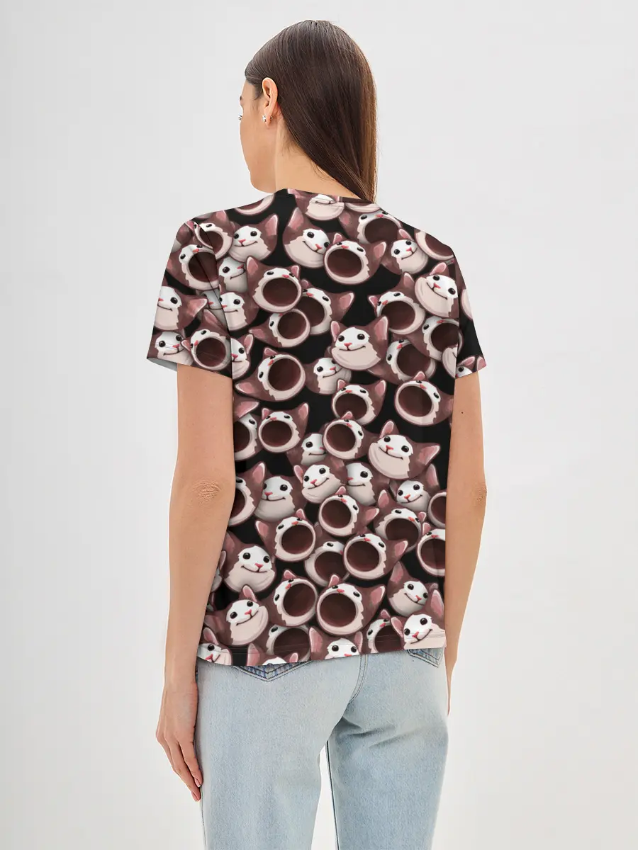 Женская базовая футболка / Popping cats