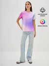 Женская базовая футболка / светлый градиент розовый мода