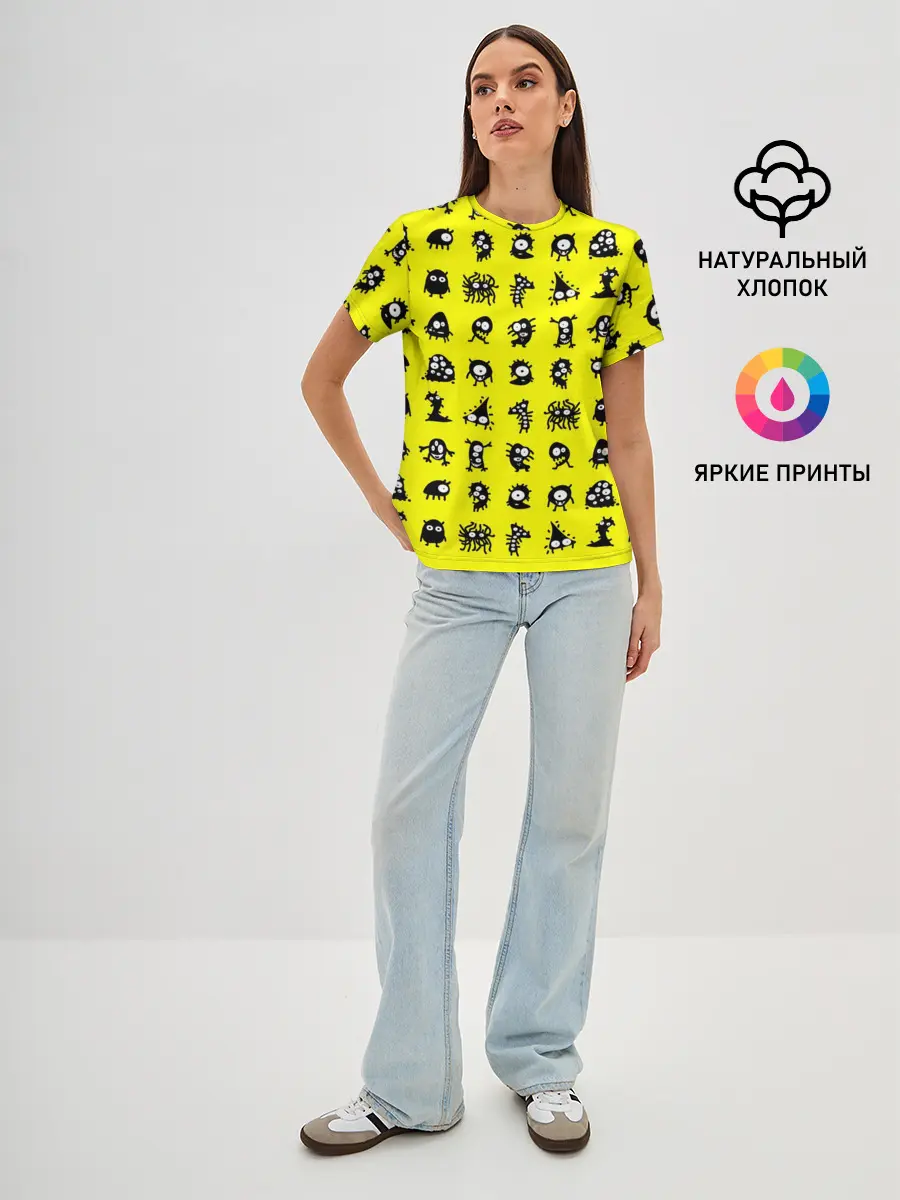 Женская базовая футболка / монстры