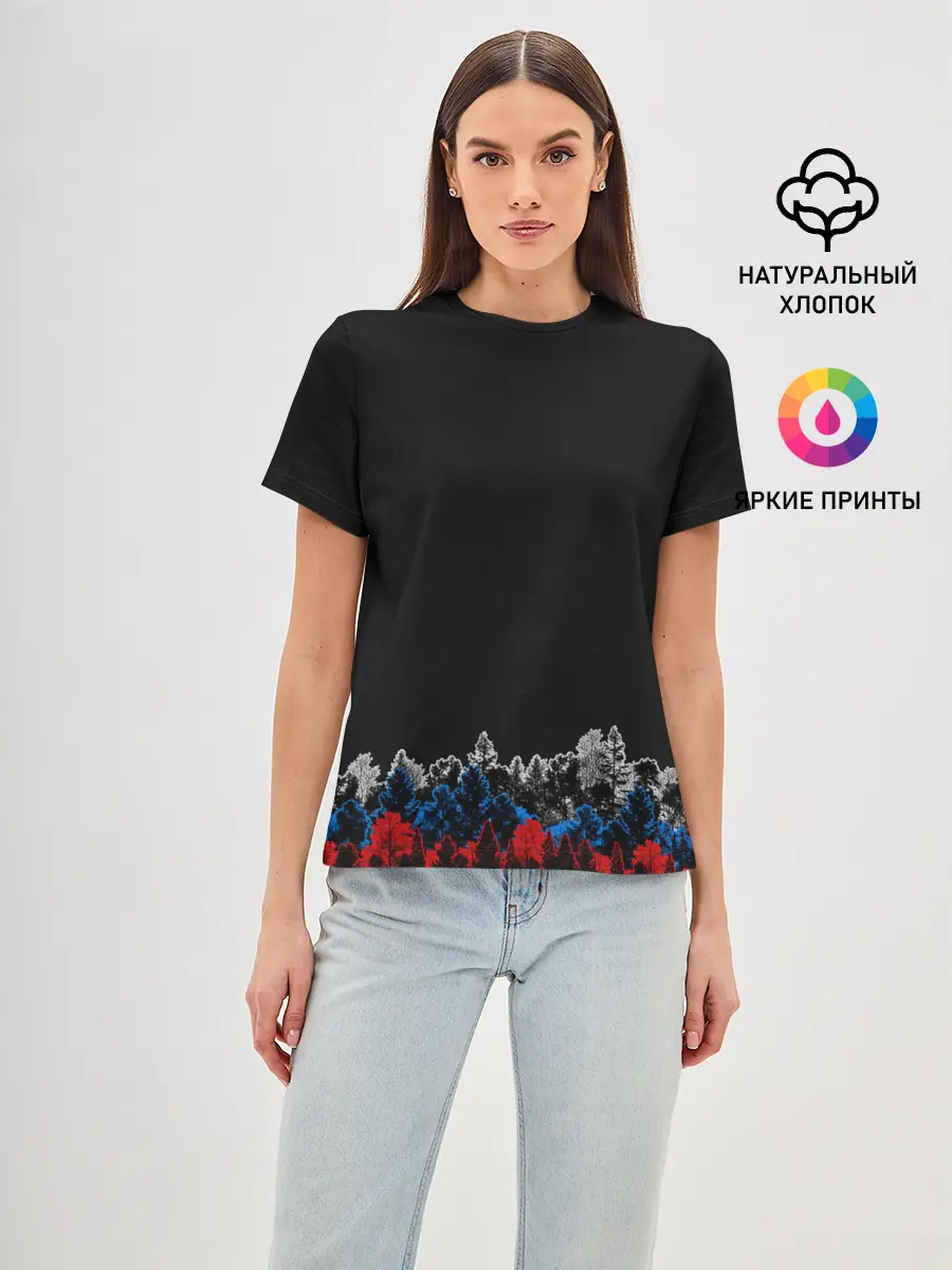 Женская базовая футболка / Флаг из леса