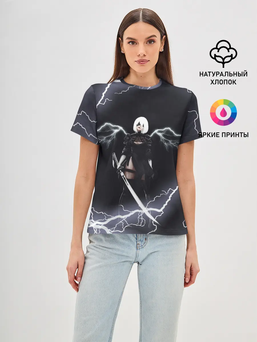 Женская базовая футболка / Nier Automata | 2b Light