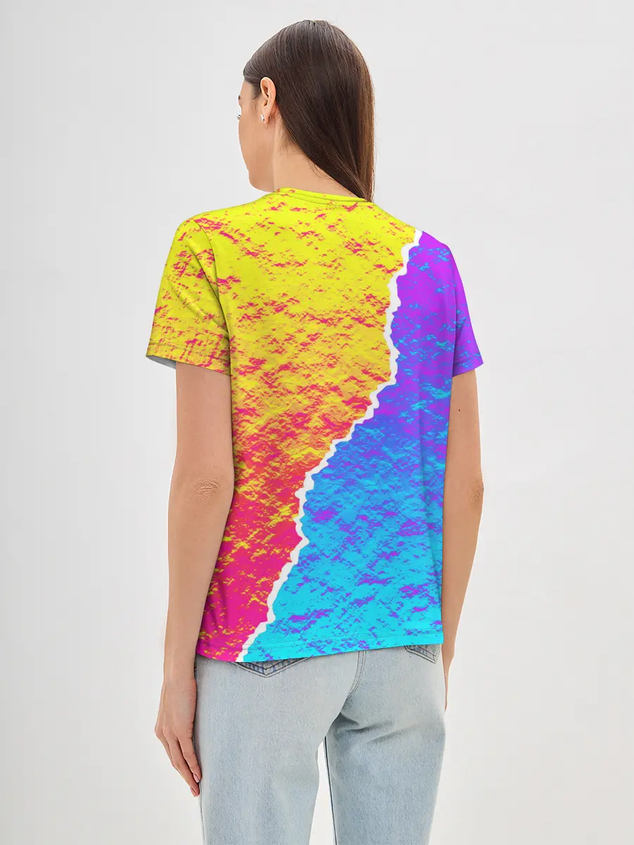Женская базовая футболка / Цветные переливы