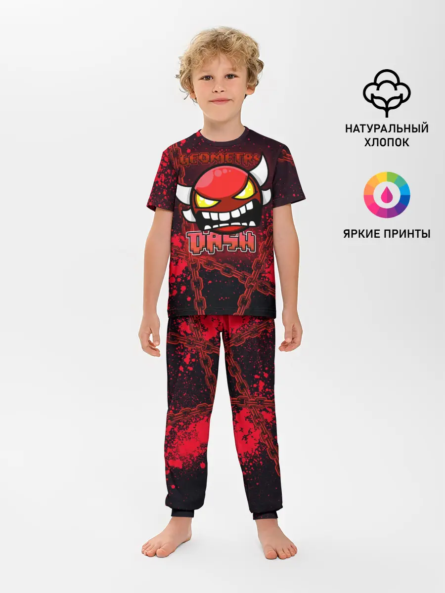 Детская пижама с брюками / Geometry Dash