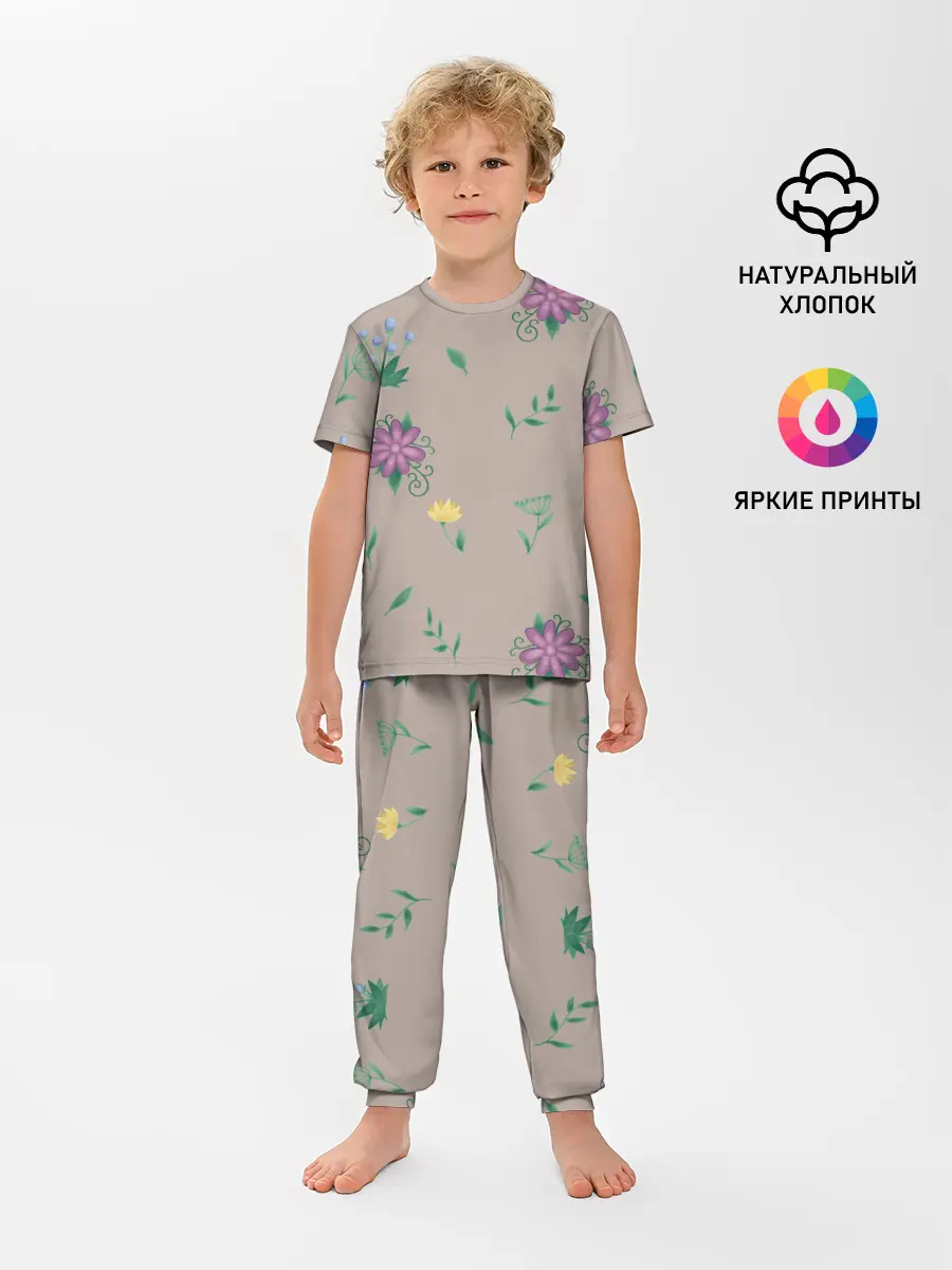 Детская пижама с брюками / Цветочная эстетика