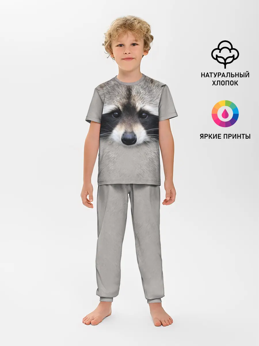 Детская пижама с брюками / Енот