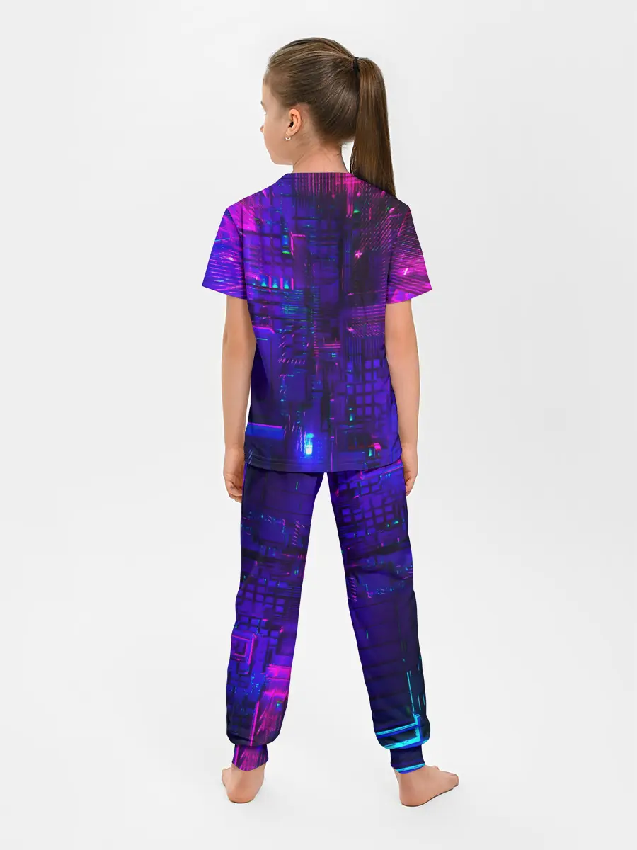 Детская пижама с брюками / NEON CUBES