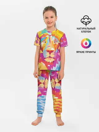 Детская пижама с брюками / Акварельный лев
