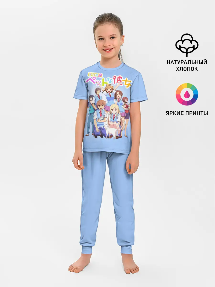 Детская пижама с брюками / Кошечка из Сакурасо