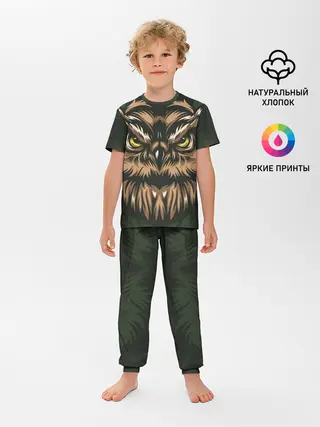 Детская пижама с брюками / Хищная сова