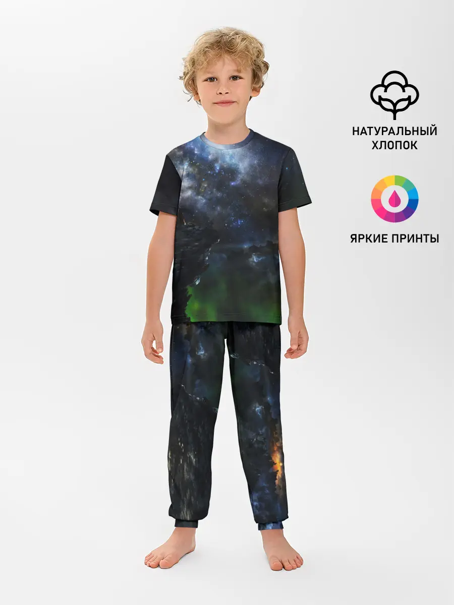 Детская пижама с брюками / Космос