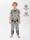 Детская пижама с брюками / Черно-белый орнамент