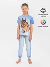 Детская пижама с брюками / Овчарка и снег