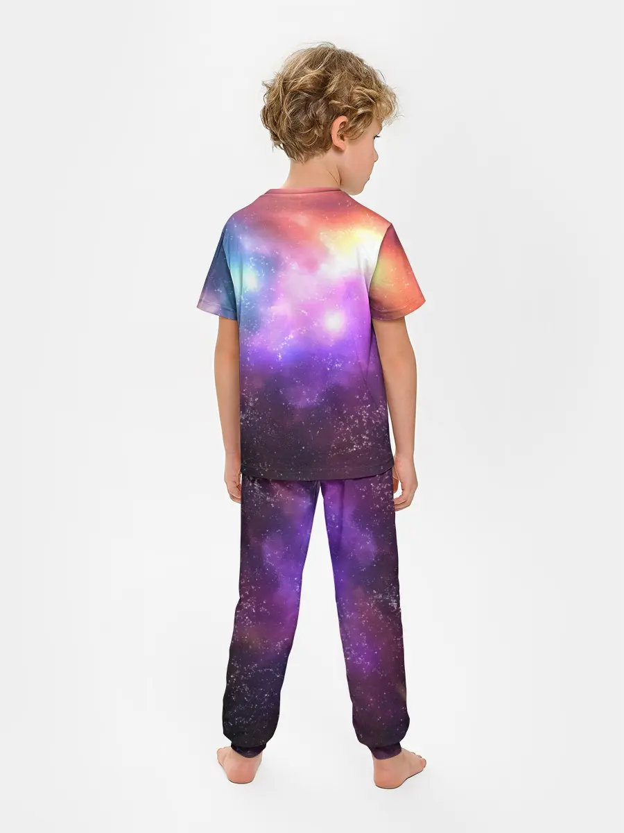 Детская пижама с брюками / Космос, сияние и звезды