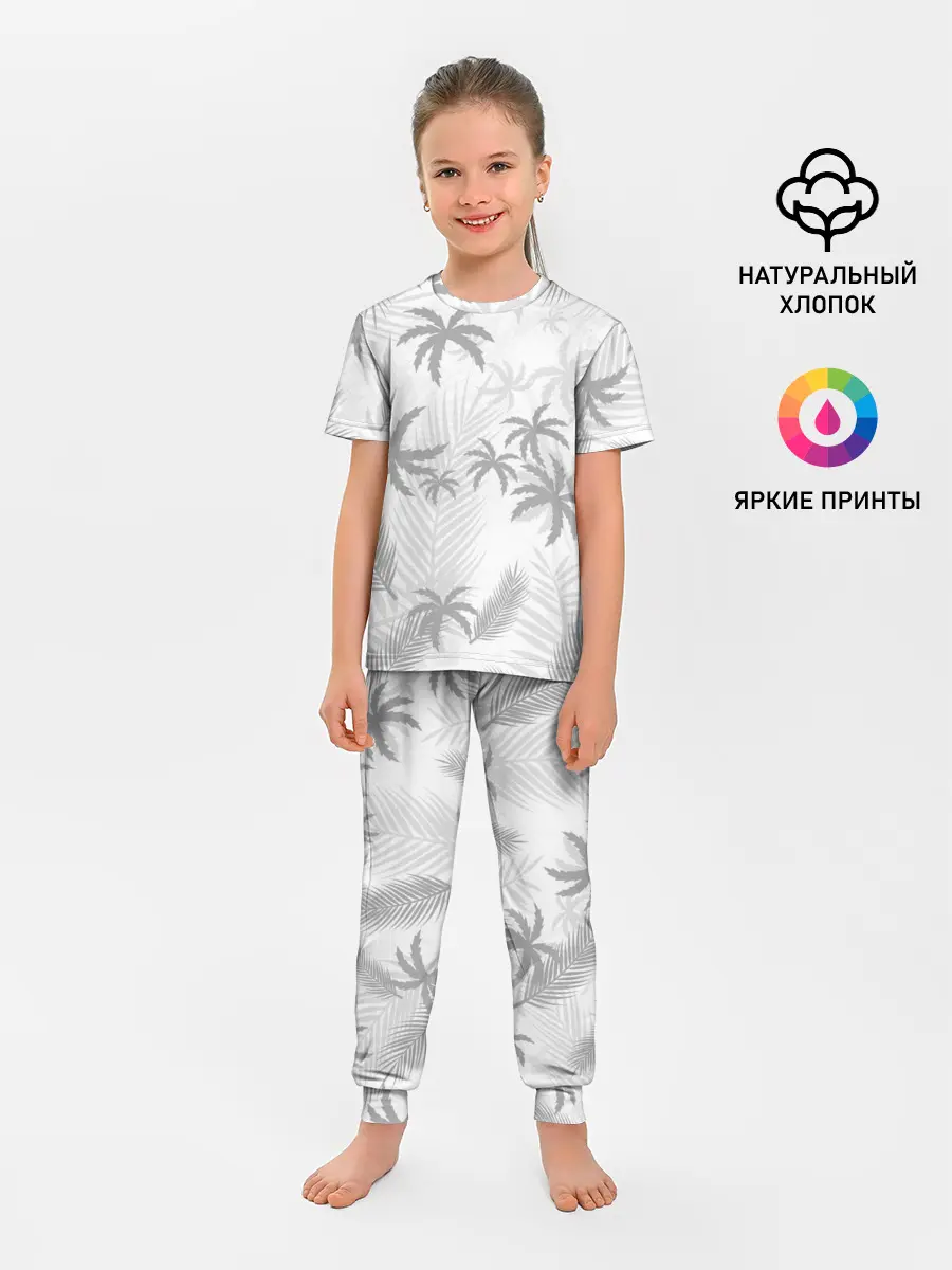 Детская пижама с брюками / ПАЛЬМЫ | ЛЕТО | TROPICAL