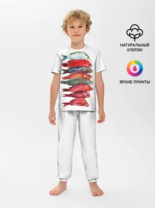 Детская пижама с брюками / рыбки