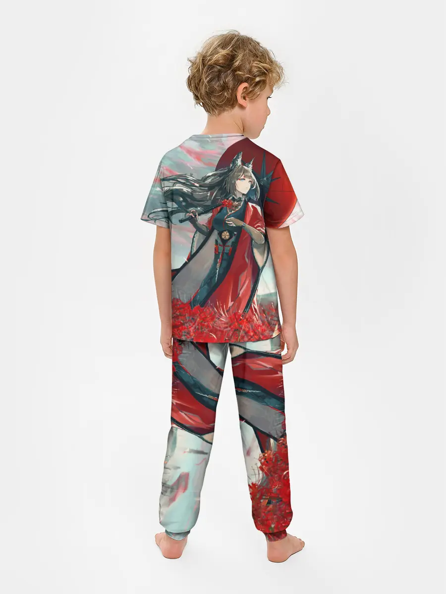 Детская пижама с брюками / Azur Lane red flowers