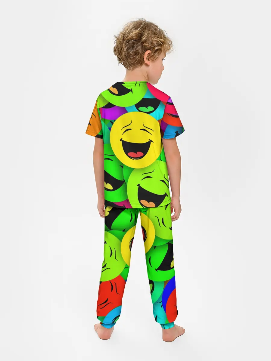 Детская пижама с брюками / ВЕСЁЛЫЕ СМАЙЛИКИ.