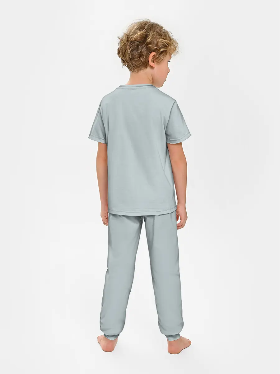 Детская пижама с брюками / Радуга v5 - голубой